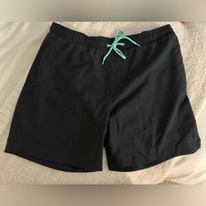 NEW WITH TAGS Black Swim Shorts with Teal Drawstring